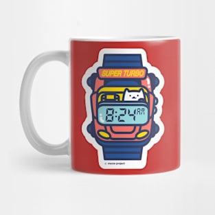 Red and Blue Retro watch Cat Mug